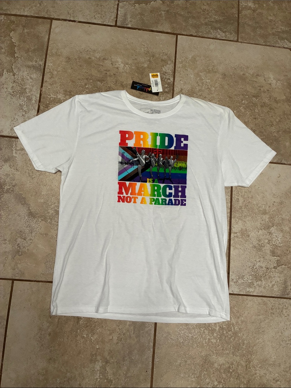 The Phluid Project White Rainbow PRIDE "MARCH NOT A PARADE" Graphic Tee